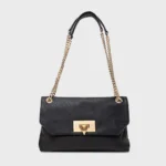 Bolsa Hélene Shoulder Timeless Média Couro Preto — vista 1