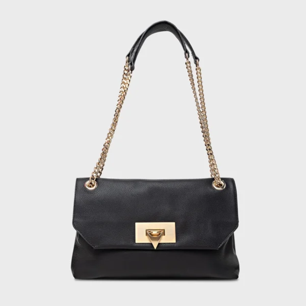 Bolsa Hélene Shoulder Timeless Média Couro Preto