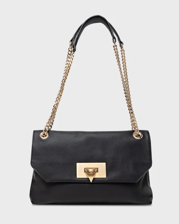 Bolsa Hélene Shoulder Timeless Média Couro Preto