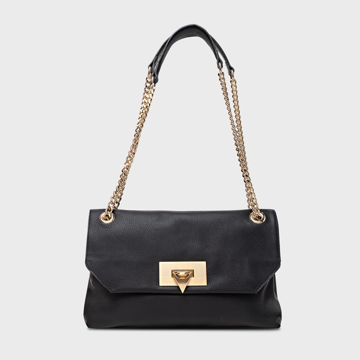 Bolsa Hélene Shoulder Timeless Média Couro Preto