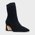 Bota Meia Salto Wave Knit Preto — vista 2