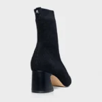 Bota Meia Salto Wave Knit Preto — vista 3