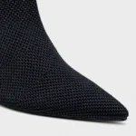 Bota Meia Salto Wave Knit Preto — vista 4
