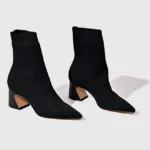 Bota Meia Salto Wave Knit Preto — vista 6