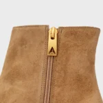 Bota Classic Bico Fino Salto Bloco Couro Suede Bege Almond — vista 4