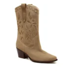 Bota Couro Nude Cano Curto — vista 3