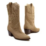 Bota Couro Nude Cano Curto — vista 5