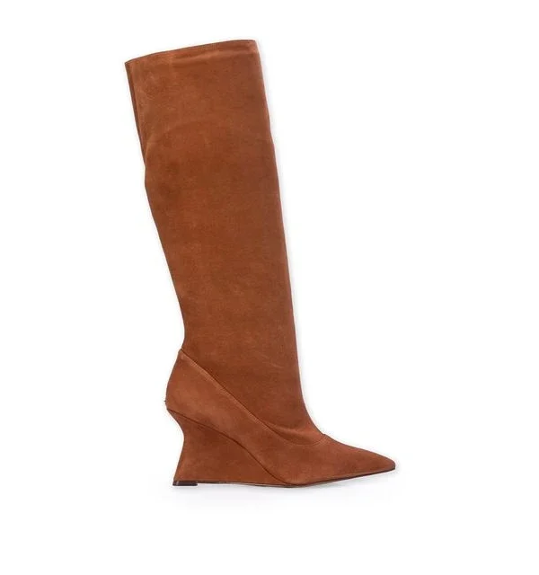 Bota Cano Longo Slouch Marrom