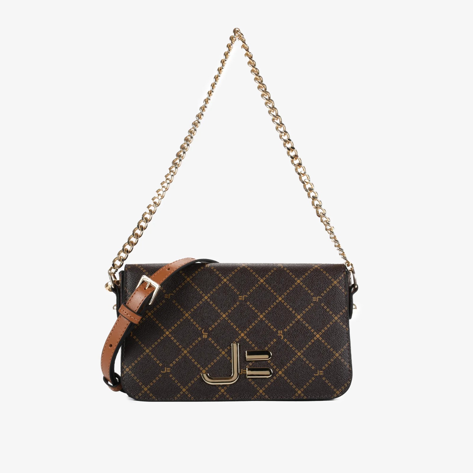 Bolsa Transversal Marrom Monograma JB