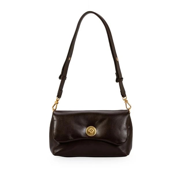 Bolsa Couro Marrom Cacau Shoulder