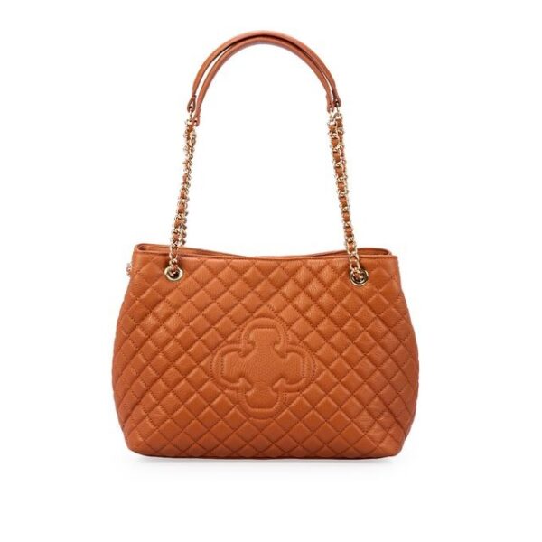 Bolsa Carina Matelassê Couro Caramelo