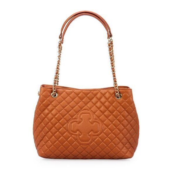 Bolsa Carina Matelassê Couro Caramelo