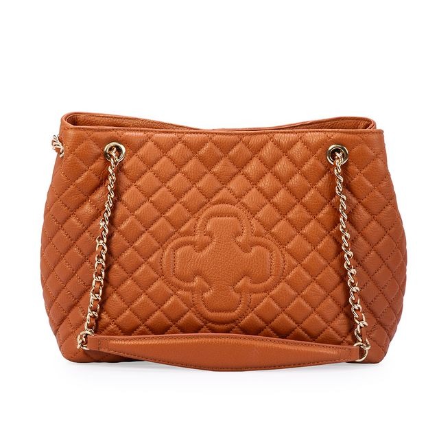 Bolsa Carina Matelassê Couro Caramelo