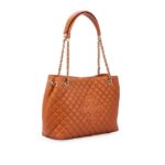 Bolsa Carina Matelassê Couro Caramelo — vista 2