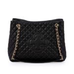 Bolsa Carina Grande Couro Matelassê Preta — vista 2