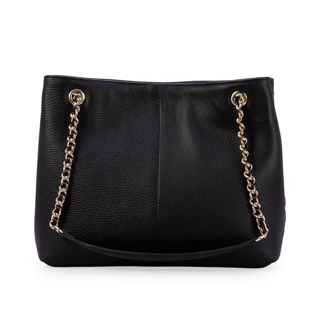 Bolsa Carina Grande Couro Matelassê Preta