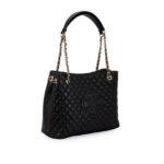 Bolsa Carina Grande Couro Matelassê Preta — vista 3