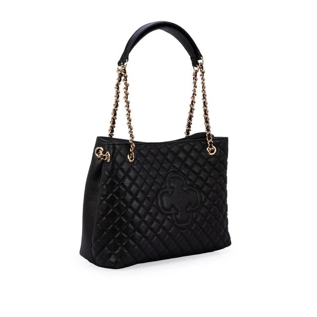 Bolsa Carina Grande Couro Matelassê Preta