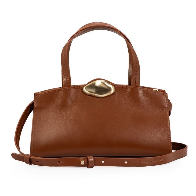 Bolsa Couro Marrom Mogno Tote Capodarte