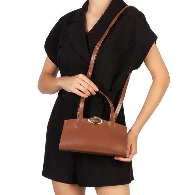 Bolsa Couro Marrom Mogno Tote Capodarte