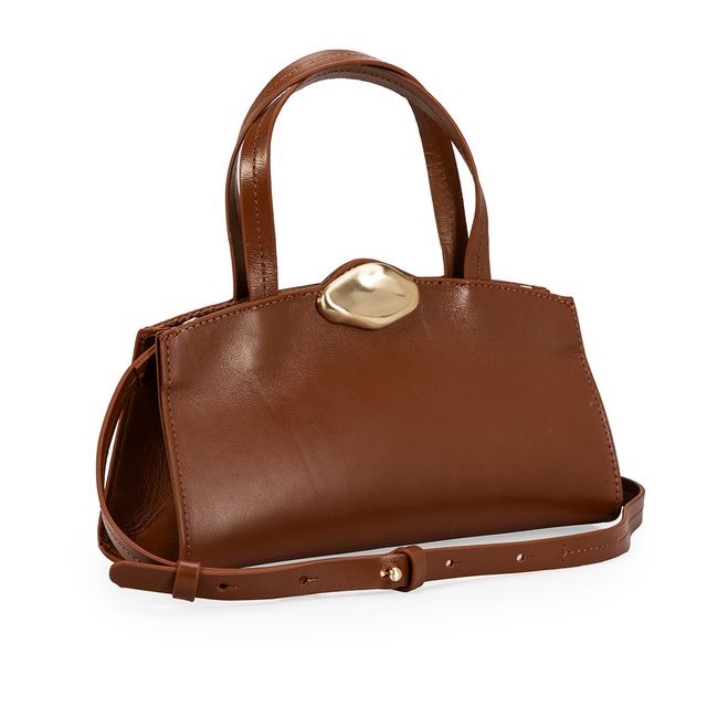 Bolsa Couro Marrom Mogno Tote Capodarte