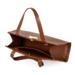 Bolsa Couro Marrom Mogno Tote Capodarte — vista 5