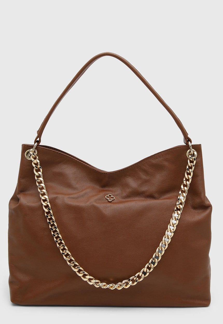 Bolsa Grande Hobo Couro Marrom