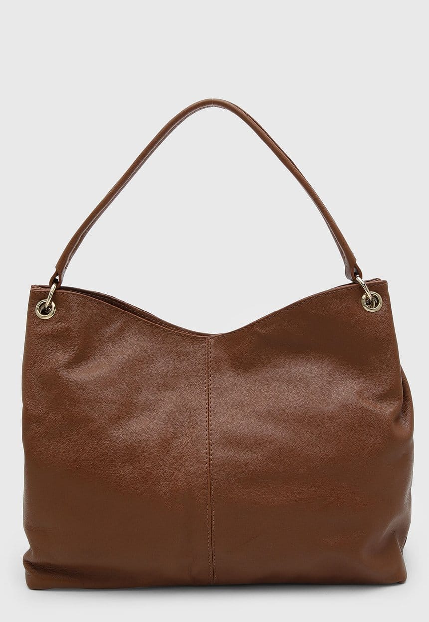 Bolsa Grande Hobo Couro Marrom