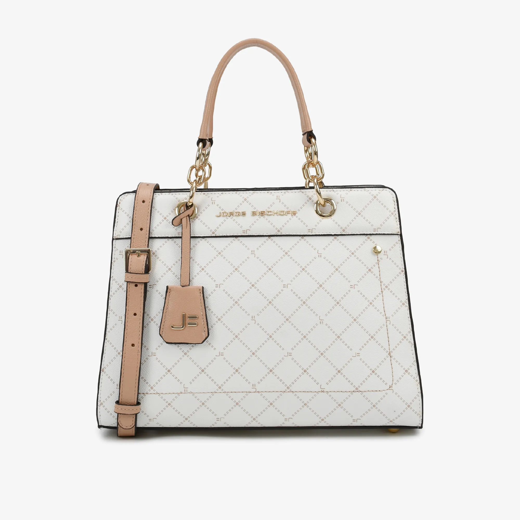 Bolsa Tote Nude Off White Monograma Jb
