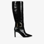 Bota Cano Alto Preto Couro Verniz — vista 1