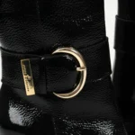 Bota Cano Alto Preto Couro Verniz — vista 5