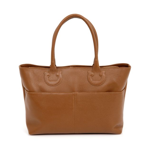 Bolsa Shopper Média Couro Marrom Mogno