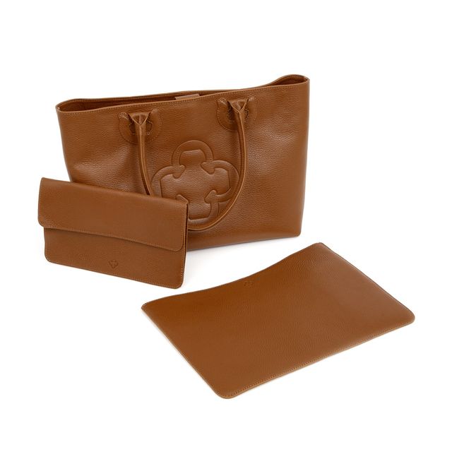 Bolsa Shopper Média Couro Marrom Mogno