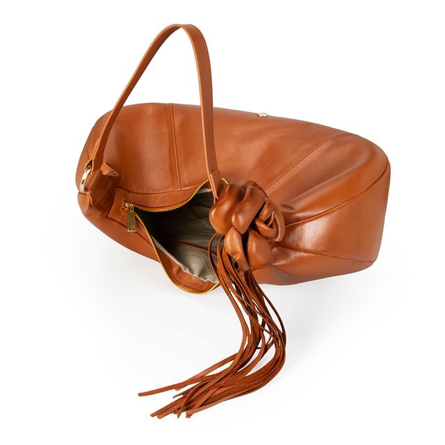 Bolsa Hobo Couro Caramelo