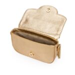 Bolsa Tiracolo Couro Metalizada Dourada Shoulder Bag — vista 5