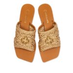 Chinelo Rasteiro Tramado Caramelo — vista 5
