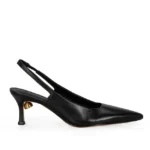 Scarpin Slingback Couro Calf Preto — vista 1