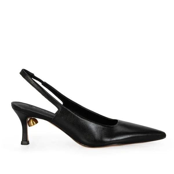 Scarpin Slingback Couro Calf Preto