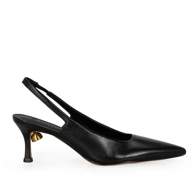 Scarpin Slingback Couro Calf Preto