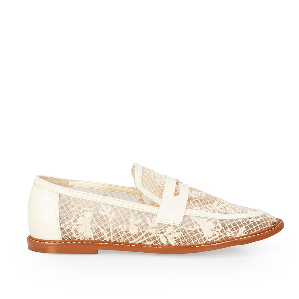 Loafer Mocassim Couro Tela Amarelo Camomila