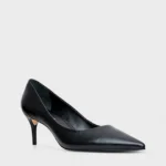 Scarpin Valentina Salto Fino Couro Preto — vista 2