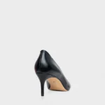 Scarpin Valentina Salto Fino Couro Preto — vista 3
