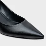 Scarpin Valentina Salto Fino Couro Preto — vista 4