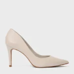 Scarpin Beatriz Salto Fino Couro Bege Oatmeal — vista 2