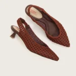 SCARPIN SLINGBACK PONTO TRICÔ PINHÃO — vista 1