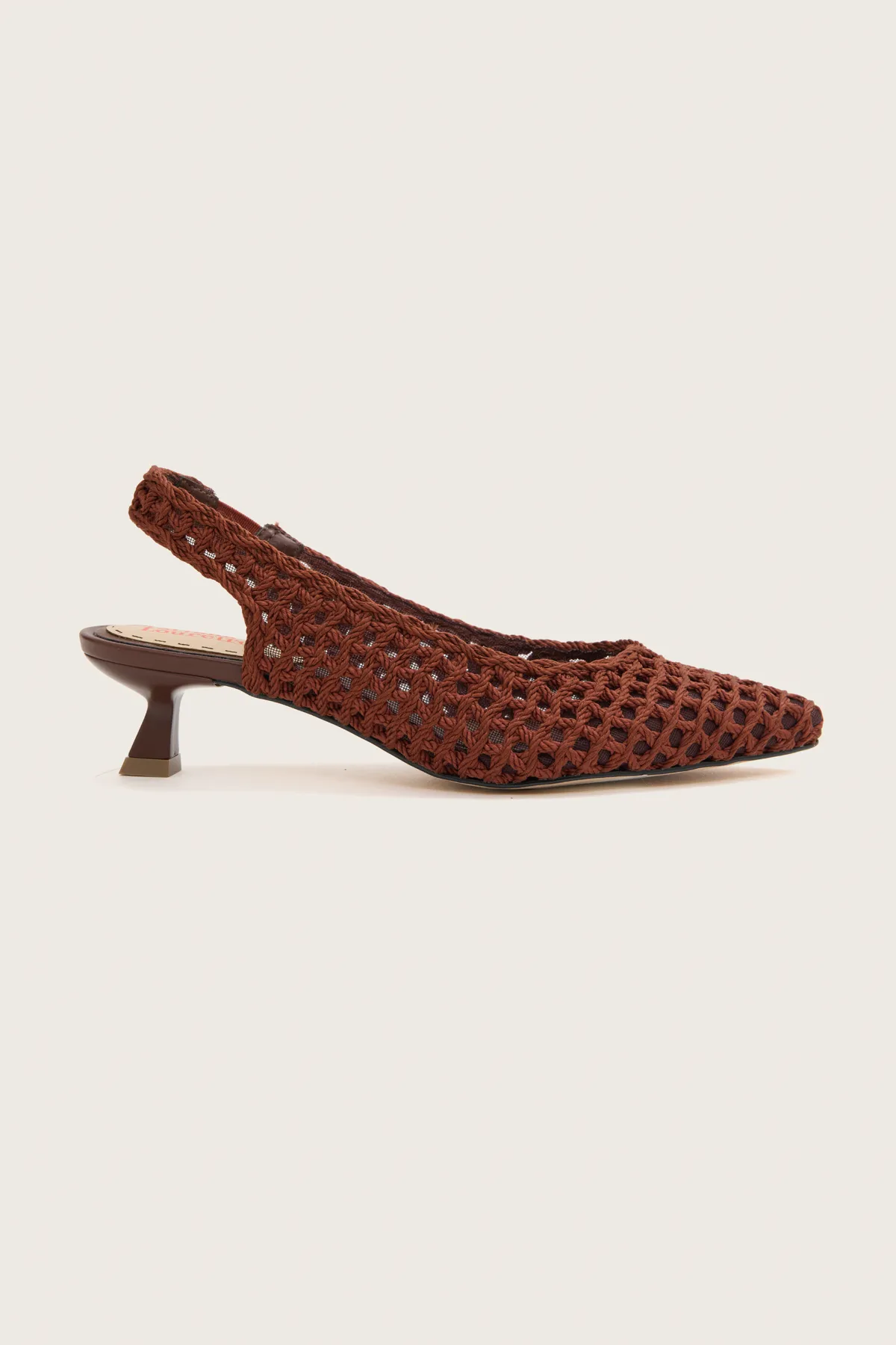 SCARPIN SLINGBACK PONTO TRICÔ PINHÃO
