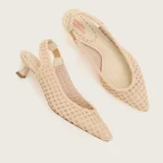 SCARPIN SLINGBACK PONTO TRICÔ OFF WHITE — vista 1