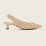 SCARPIN SLINGBACK PONTO TRICÔ OFF WHITE — vista 3