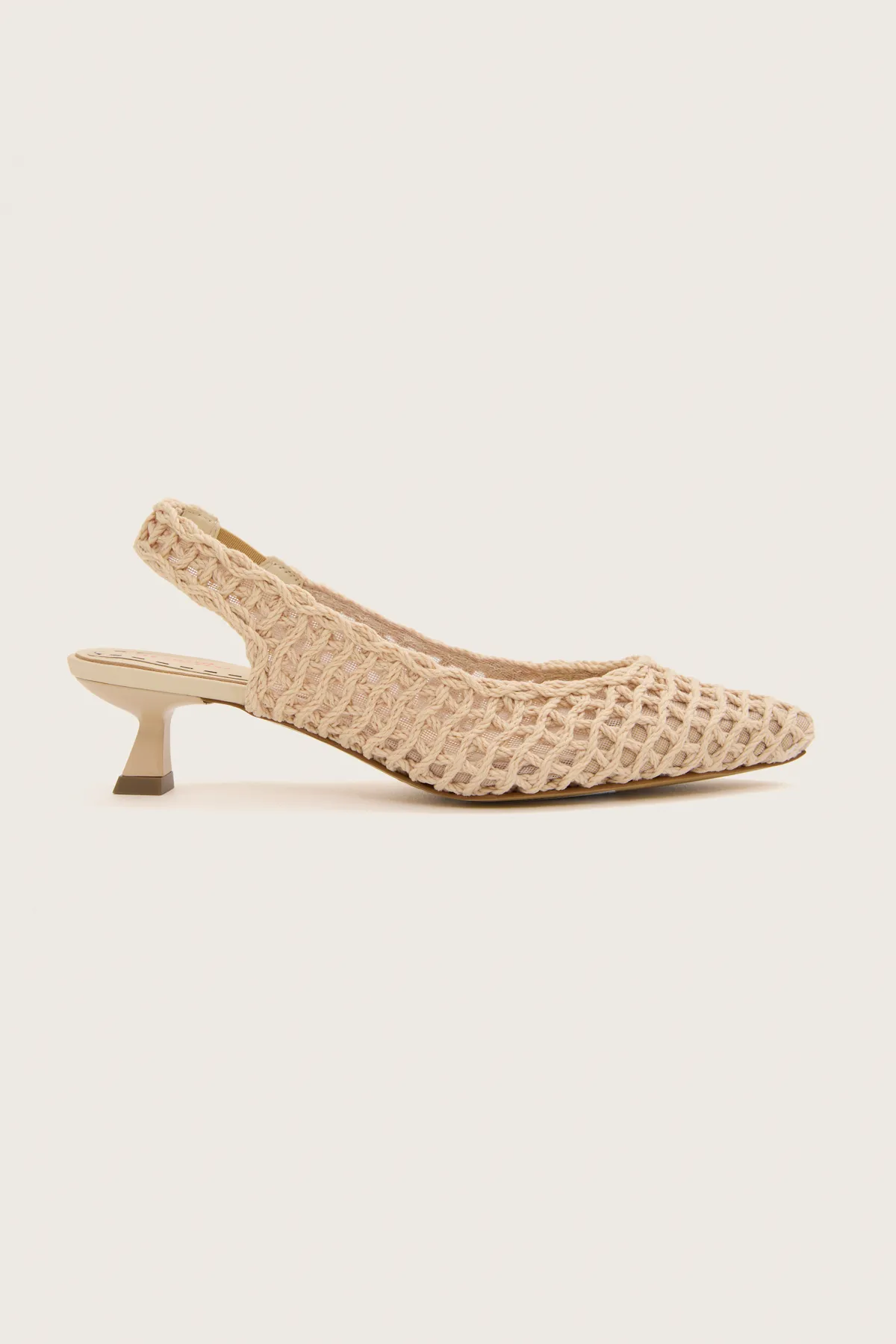 SCARPIN SLINGBACK PONTO TRICÔ OFF WHITE
