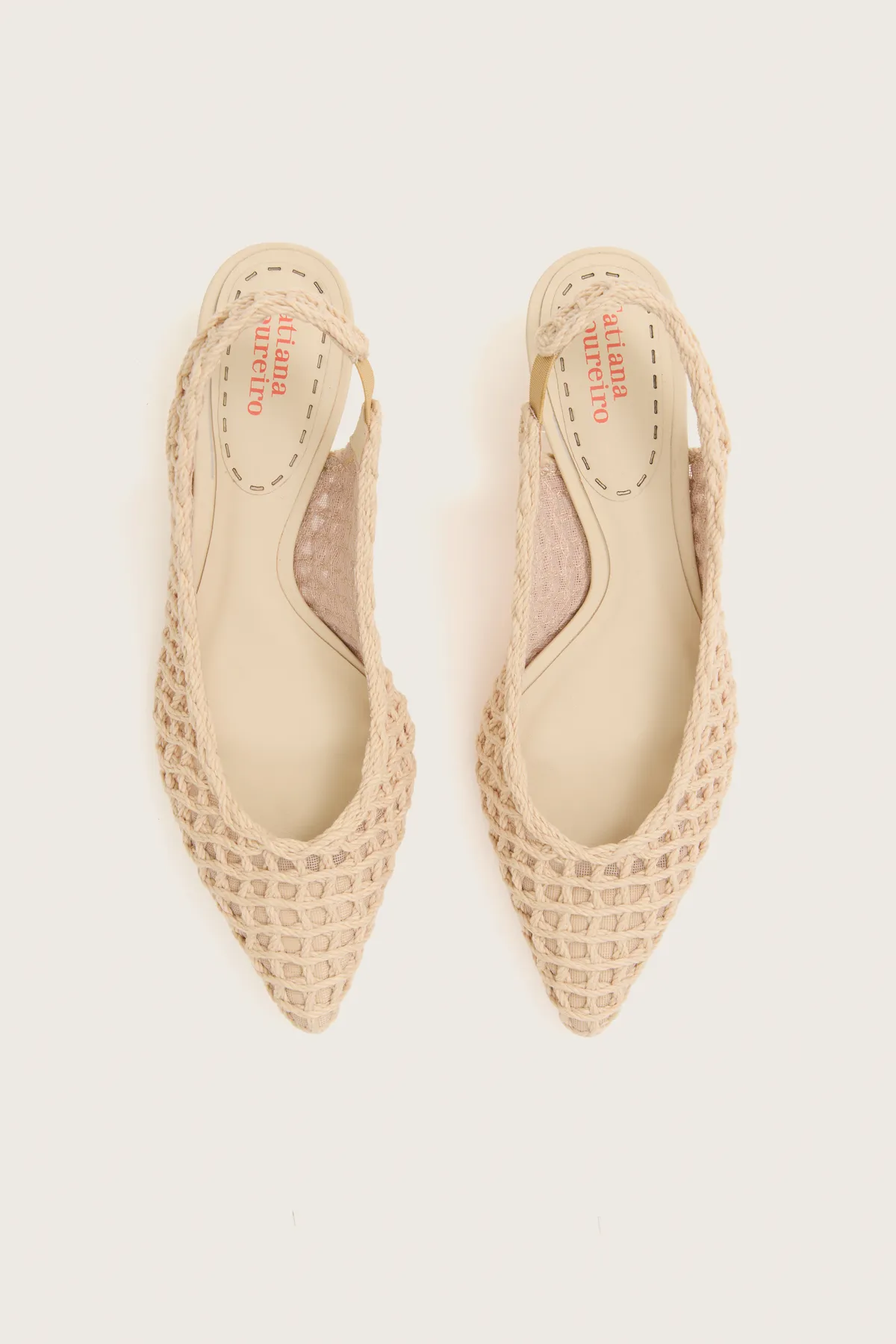 SCARPIN SLINGBACK PONTO TRICÔ OFF WHITE